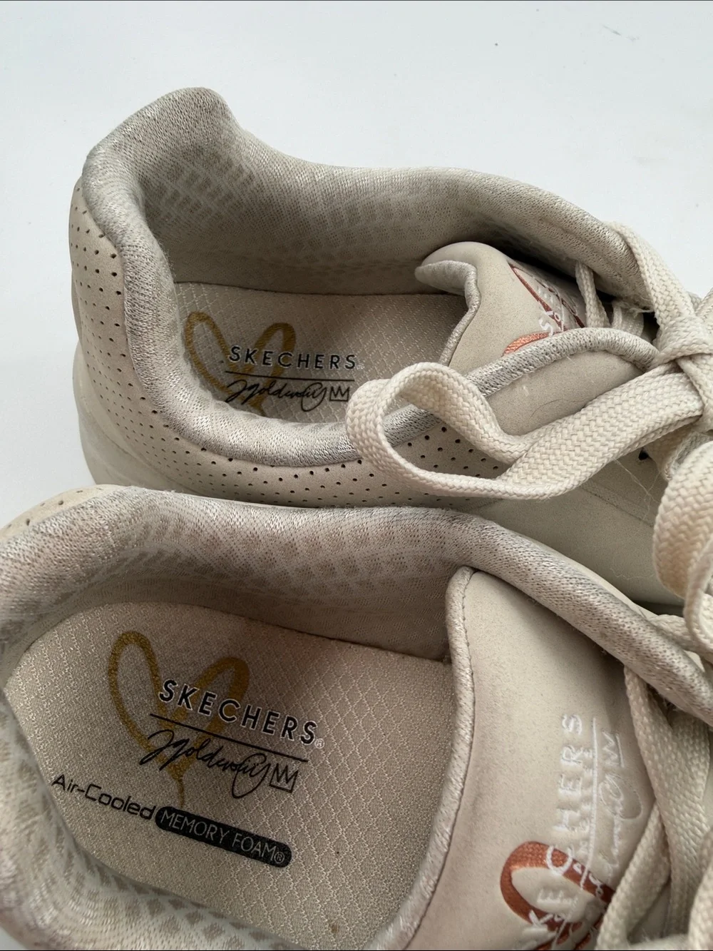 Skechers x JGoldcrown Uno Lite Metallic Love Sneakers Gold Silver Women's Size 5